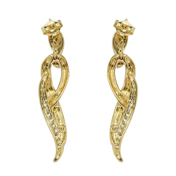 0.35 Ct. tw. Diamond Dangle Earrings 14K Gold - Picture 3 of 4